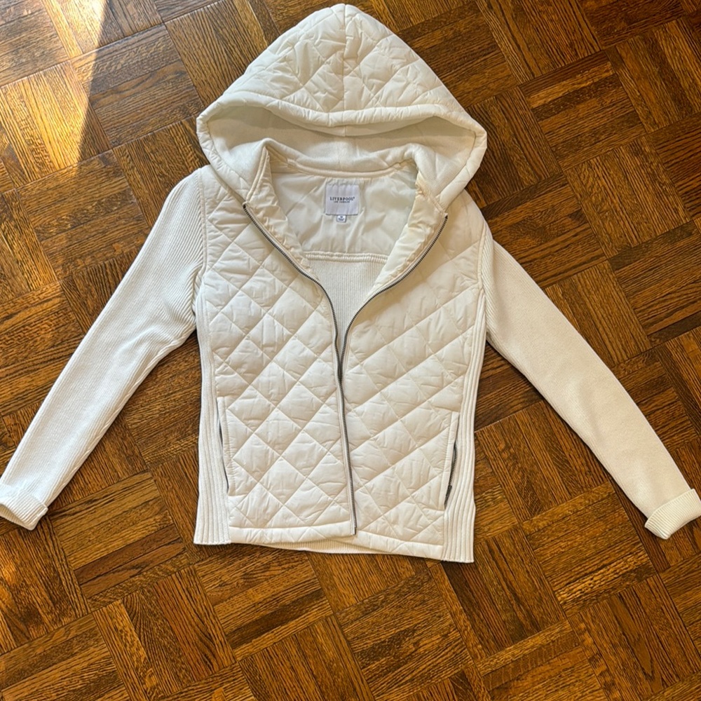 Women's Quilted Hooded Jacket - Cream